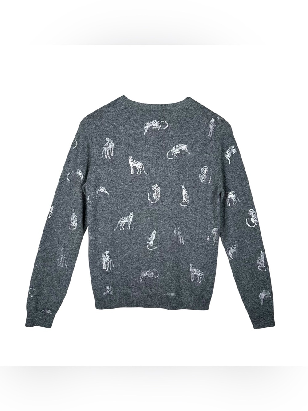 VINTAGE Cashmere Cheetah Graphic Printed Sweater - Picture 2 of 8